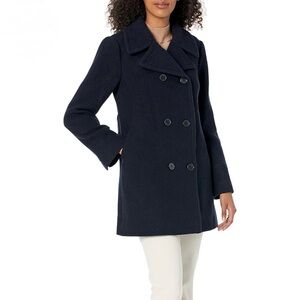 Rebecca Taylor Navy Wool Melton Peacoat M